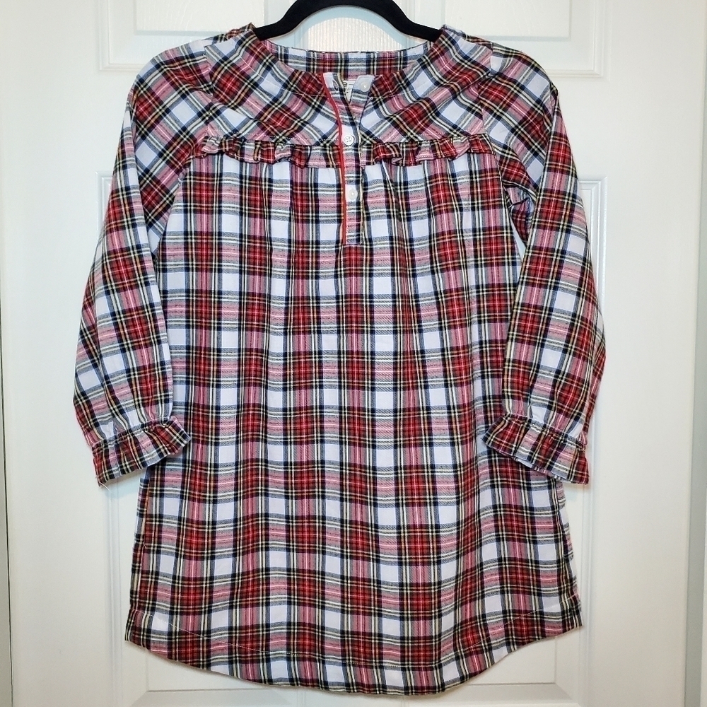 Crewcuts Girl’s Flannel Nightgown in Snowy Stewart Tartan Sz M